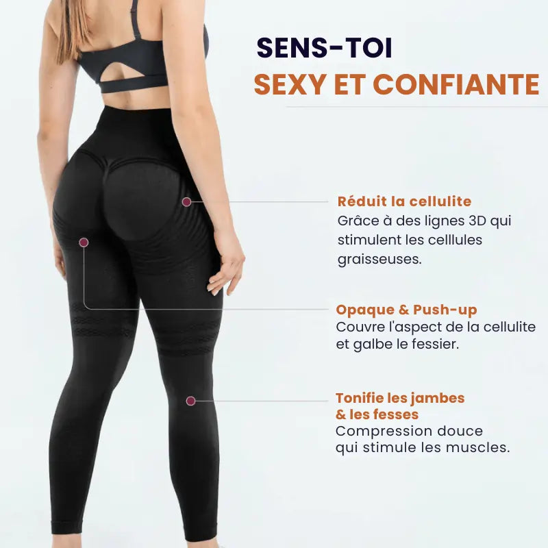 Sculpt 3D legging anti-cellulite taille haute femme-Elvineco