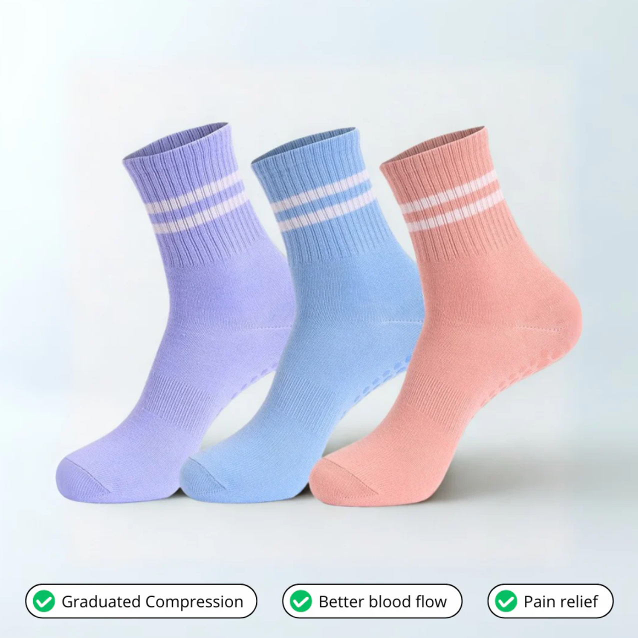 Paire de chaussettes de compression 3D, coloris au choix