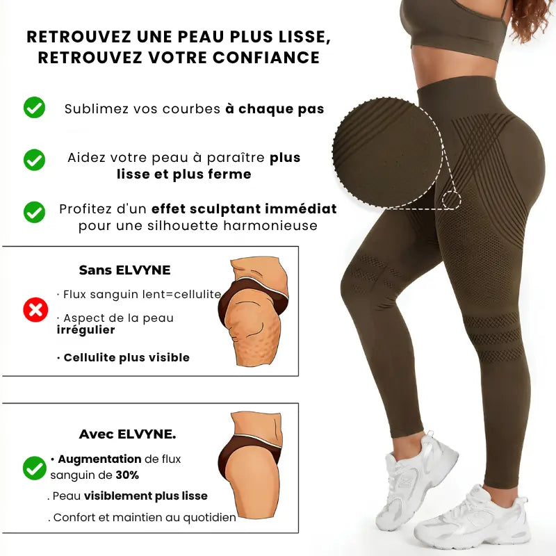 Legging 3D gainant effet ventre plat silhouette sculptée — Elvyneco