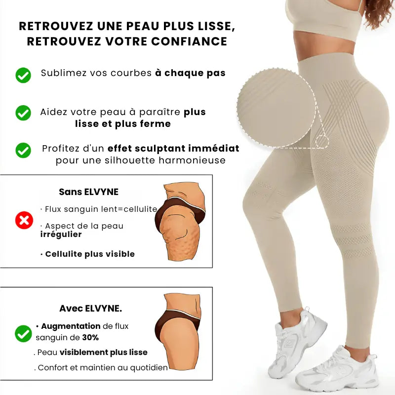 Avant après legging 3D anti-cellulite peau d'orange atténuée résultats réels