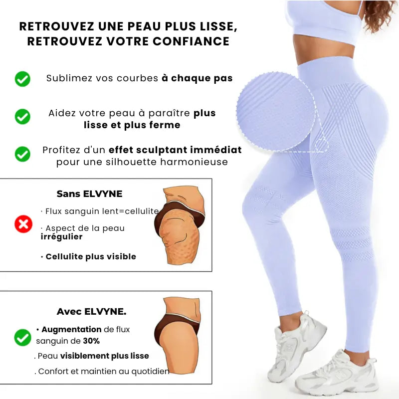 Résultats legging anti-cellulite lift fessier visible - Sculpt 3D Elvyneco