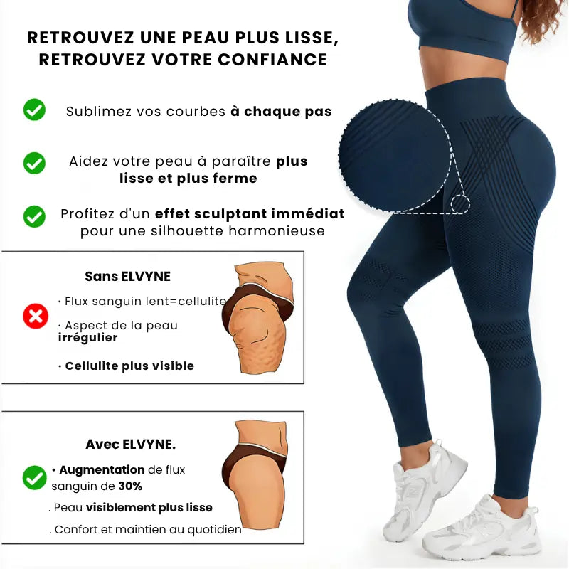 Legging anti-cellulite seamless sans couture compression 3D Sculpt Elvyneco