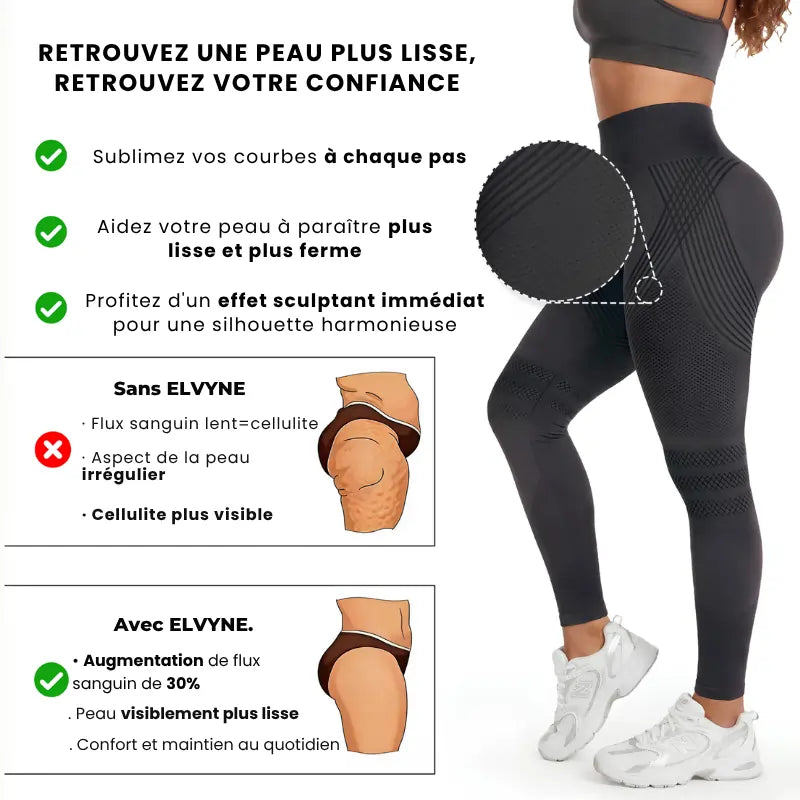 Legging anti-cellulite sans couture seamless compression 3D Sculpt Elvinco