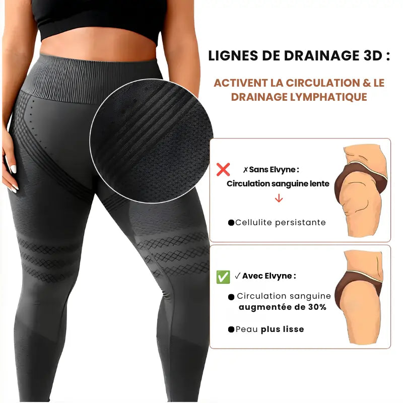 Sculpt 3D legging anti-cellulite taille haute femme-Elvineco.