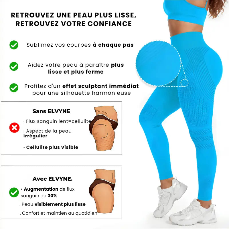 Gros plan tissu compression 3D legging anti-cellulite Sculpt Elvyneco texture