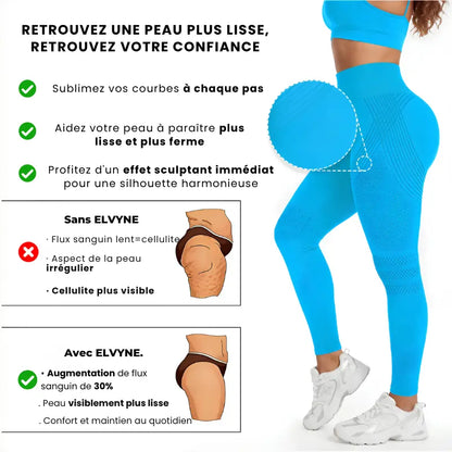 Gros plan tissu compression 3D legging anti-cellulite Sculpt Elvyneco texture