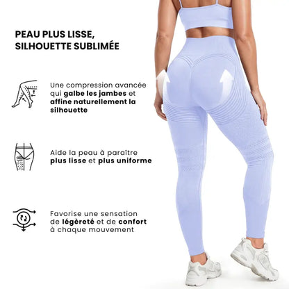Femme en legging Sculpt 3D anti-cellulite sport yoga pilates taille haute