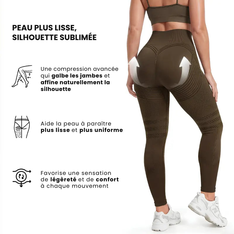 Femme en legging Sculpt 3D anti-cellulite sport yoga pilates taille haute